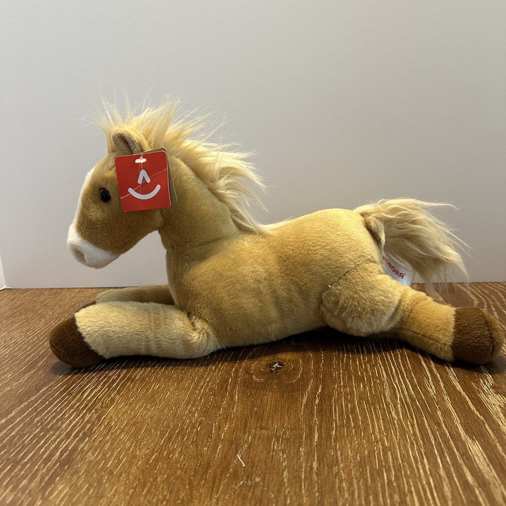 Aurora 11" Flopsie Butterscotch Horse Pony Beanbag Plush Stuffed Animal NWT‎